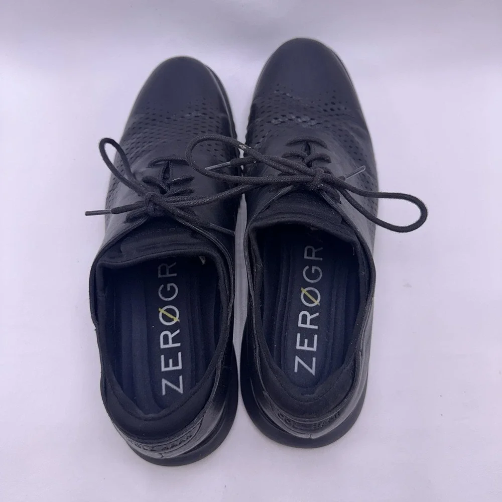 Cole Haan Men's 2.ZeroGrand Lined Laser Wingtip Oxford Black C23832 Size 12M
